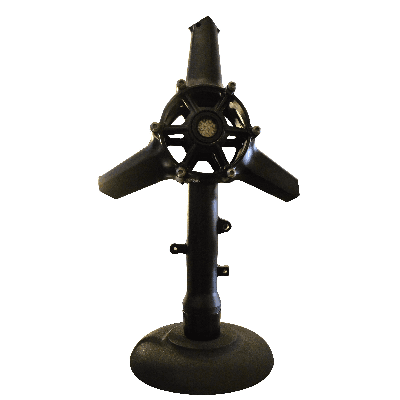 Lámpara de mesa a manera de tambor de turbina