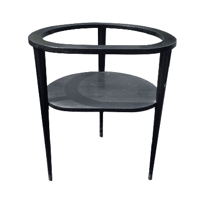 Mesa lateral de 3 patas en madera laqueada de encino color negro