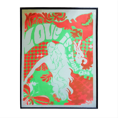 Platt Manufacturing Co. Love is-Turn On. Serigrafía