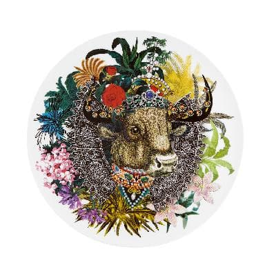 Plato de presentación Monseigneur Bull Love Who You Want. Diseño de Christian Lacroix
