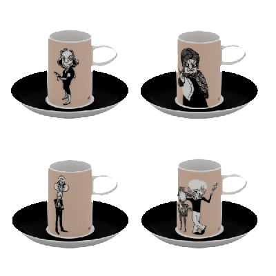 Conjunto 4 tazas café A Viagem 