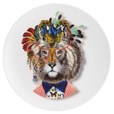 Plato para postre Jungle King Love Who You Want. Diseño de Christian Lacroix