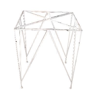 Base para mesa auxiliar en metal laqueado blanco