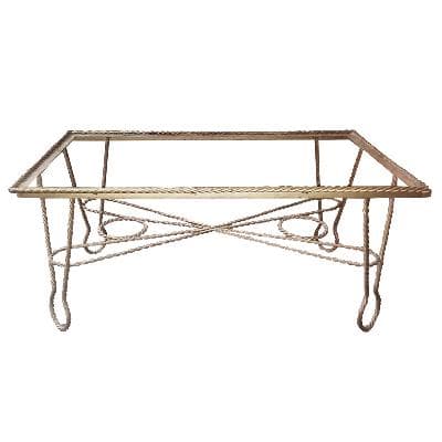 Mesa de centro trenzada en hierro dorado
