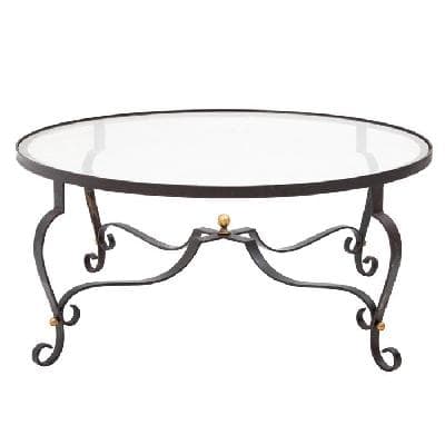 Arturo Pani. Mesa de centro circular en acero negro