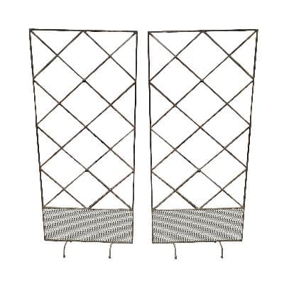 Par de pantallas de acero con rejilla inferior