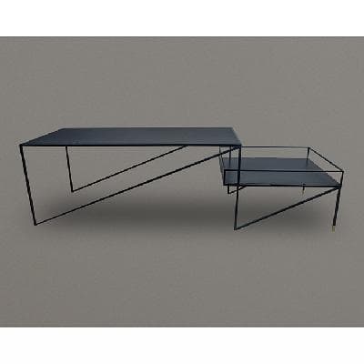 Mesa de centro en acero laqueado negro de la línea Acapulco Trouvé