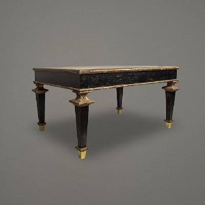 Arturo Pani. Mesa lateral en madera laqueada negra