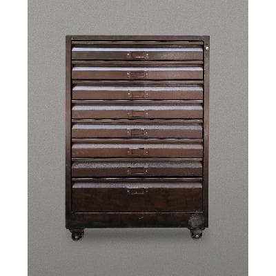 Planero estilo industrial en metal laqueado café