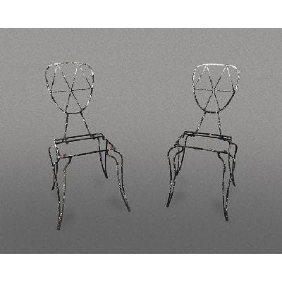 Par de sillas en varilla de acero negro (P/PAR)