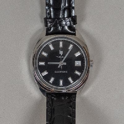 Fred Lip para LIP. Reloj Général de Gaulle Electronic Black en acero con correa de piel