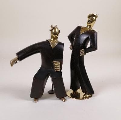 Karl Hagenauer. Par de marineros en latón y madera