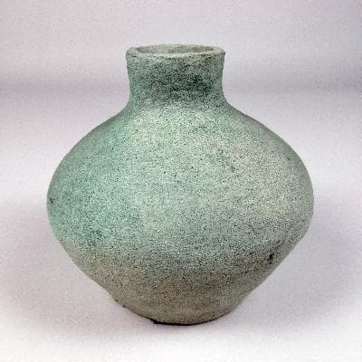 María Teresa Espriu. Vasija en cerámica de alta temperatura verde aqua