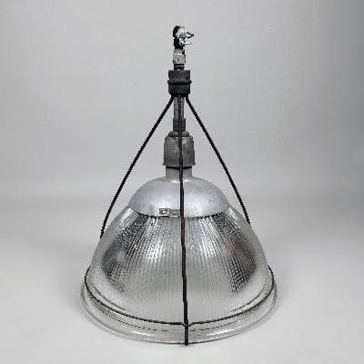 Holophane. Lámpara de techo en vidrio prensado y aluminio