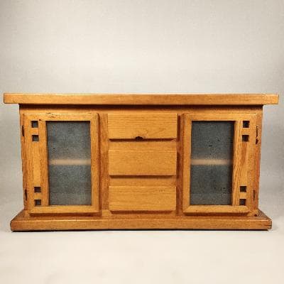 Credenza en madera de pino con 2 puertas y 3 cajones