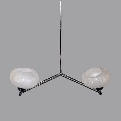 Par de lámparas de techo para 2 luces en metal cromado alturas ajustables.