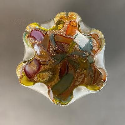 Dino Martens. Cenicero en cristal de Murano tutti frutti ondulado