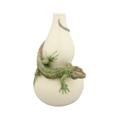 Bordallo Pinheiro. Guaje con lagarto en loza