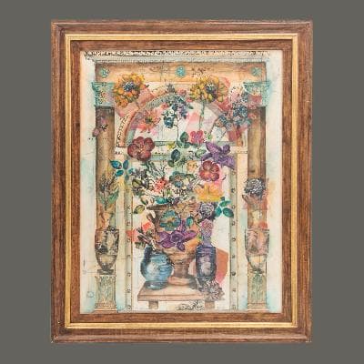 ANITA COLBERT. Floral Esplanade II. Técnica mixta, grabado. Firmado. 