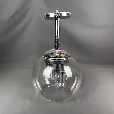 Lámpara de techo estilo Doria Leuchten en metal cromado y cristal