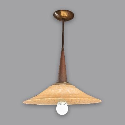 Lámpara de techo estilo Art Decó en caoba y vidrio marmoleado