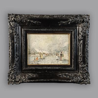 José Montesinos. Vista de invierno. Óleo sobre fibracel