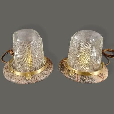 Par de lámparas de mesa Copenhague con mármol veteado