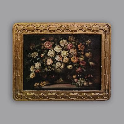 Bodegón con flores. Óleo sobre tela