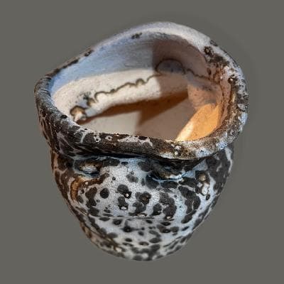 Vasija en cerámica de alta temperatura moteada Obvara