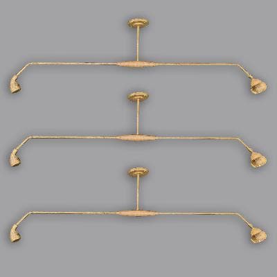 Arbotantes en latón y madera con pantalla de guaje