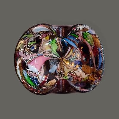 Arte Vetraria Murano. Cenicero en cristal de Murano millefiori rojo